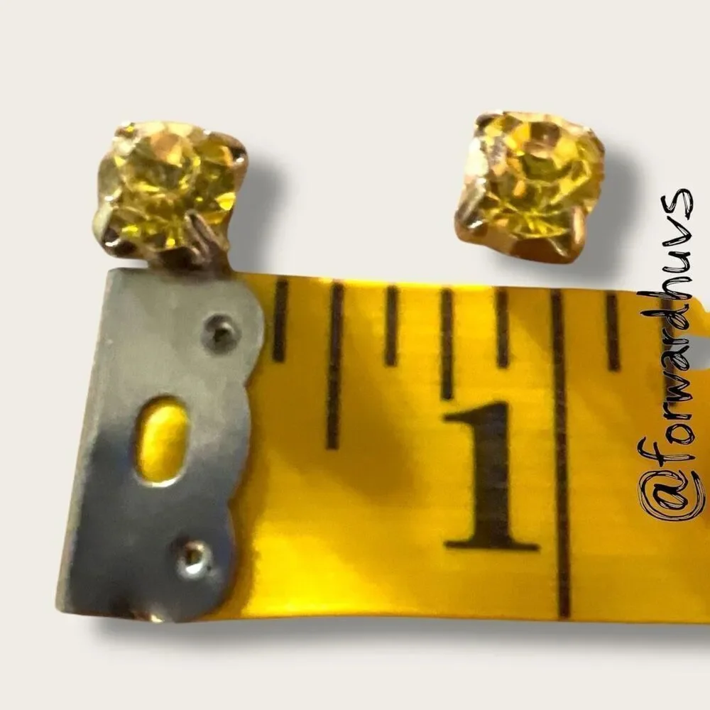 Bundle Sale 3 for $15 | Yellow Rhinestone Stud Earrings